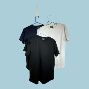 CUTS AO 3 Pack Bundle Curve Hem Tee Short Sleeve Tailored Fit Size Small